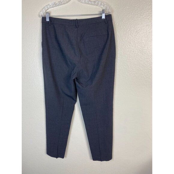Theory Women Gray Wool Dress Pants Size 8 Trouser Career Formal Capsule Straight - Picture 13 of 16